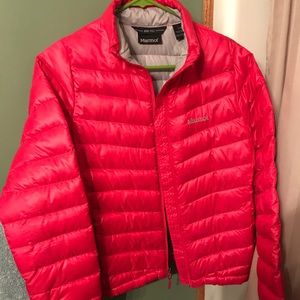 Pink down jacket